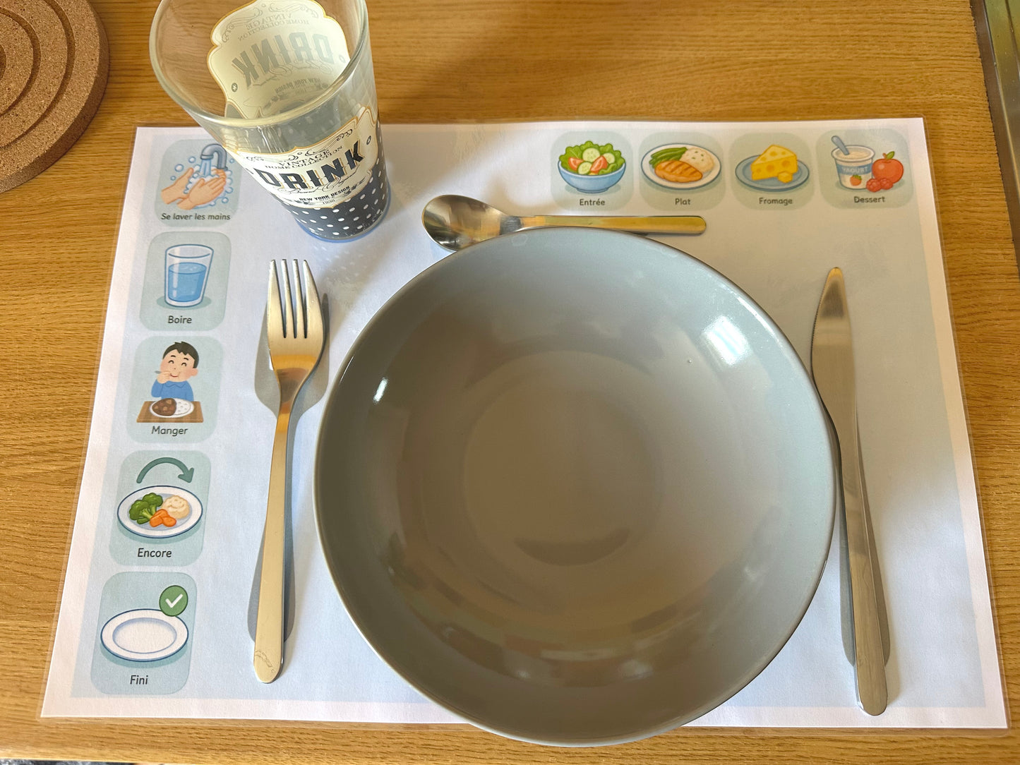 Plateau repas avec pictogrammes À IMPRIMER (PDF)